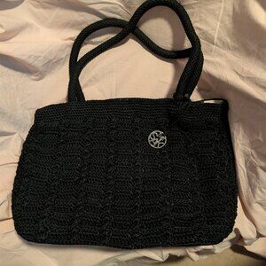 Sak Black Hand Crochet Shoulder Bag